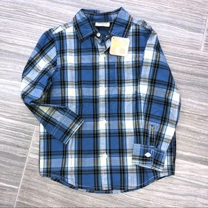 Plaid long sleeve button down Crazy8  (NWT)